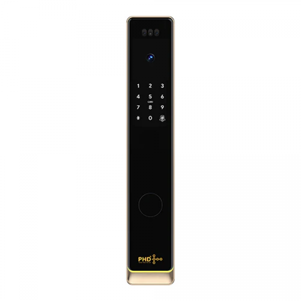 PHD PSL01 智能電子門鎖 (香檳金): 3D人臉識別、遠程APP控制、自動上鎖